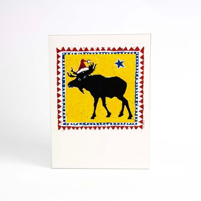 Moose with Hat, holiday card DHOJ035