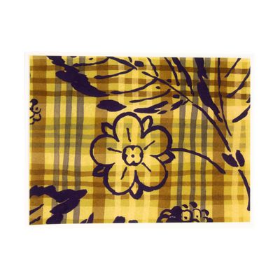 Black Leaves on Brown Plaid, card FOWB117
