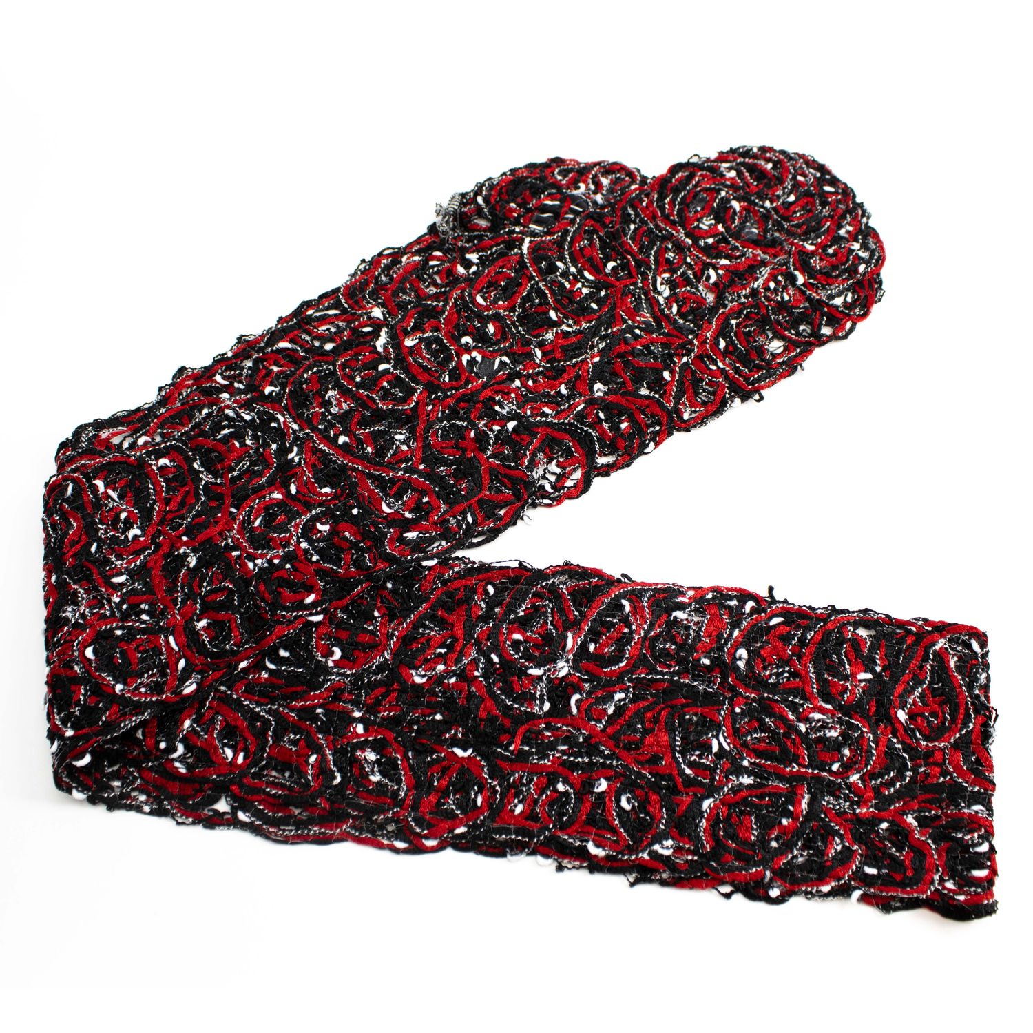 Black, Red and White Multi Fiber Web, scarf PRED114