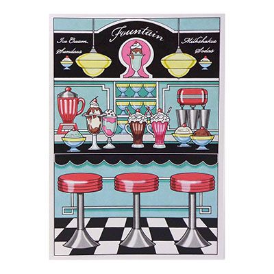 Soda Fountain, birthday card MILE115