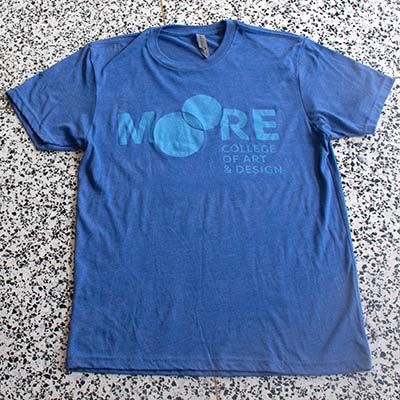 Moore Tee: Vintage Blue/Light Blue