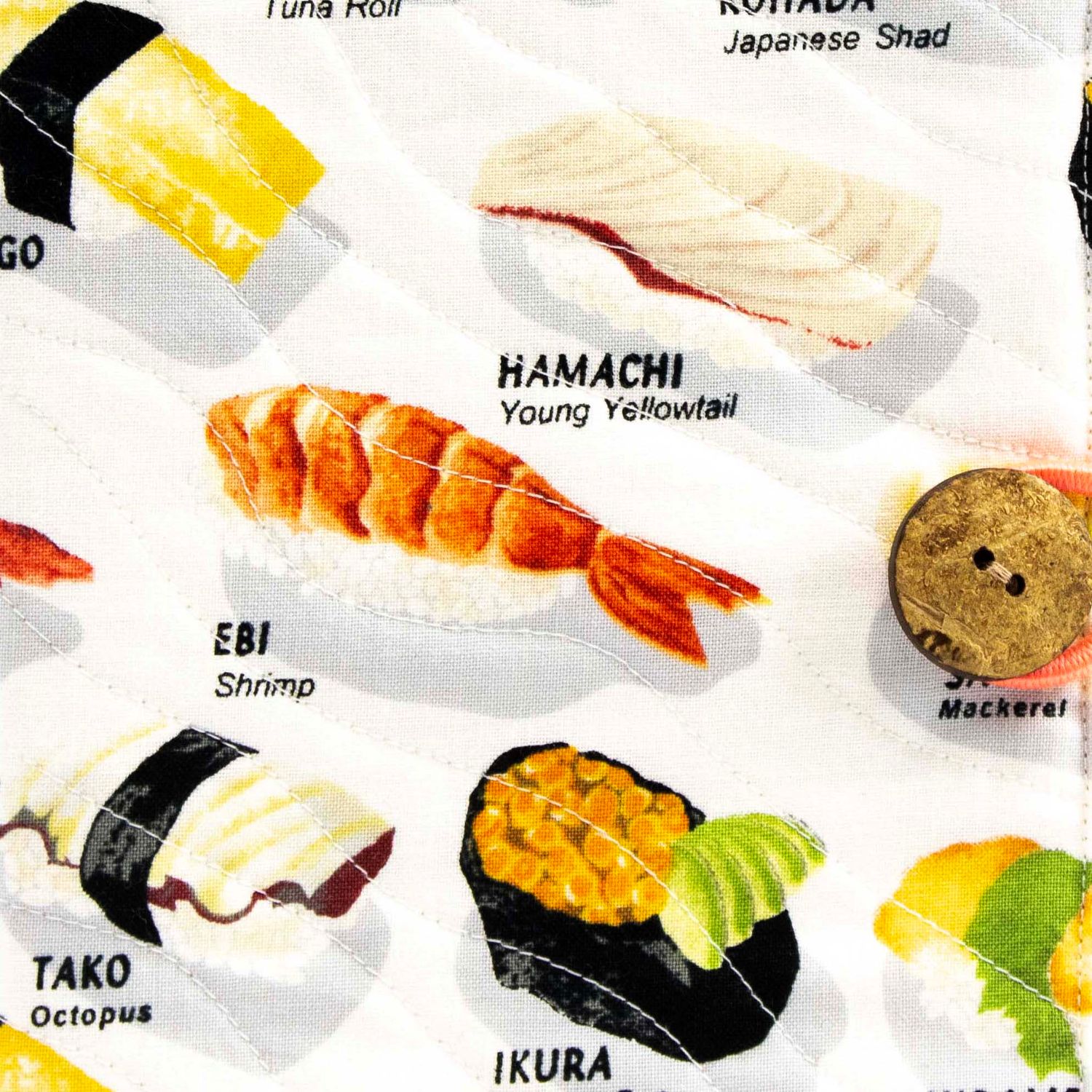 Sushi with Orange, quilt covered journal HIRC296