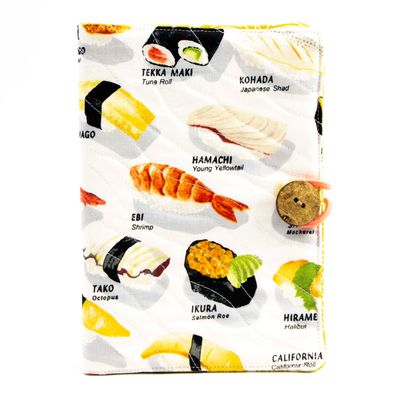 Sushi with Orange, quilt covered journal HIRC296