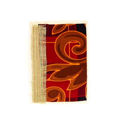 Silk Patterns: Red &amp; Orange, textile collage card HIRC264