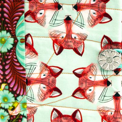 Red Fox , quilt covered journal HIRC295