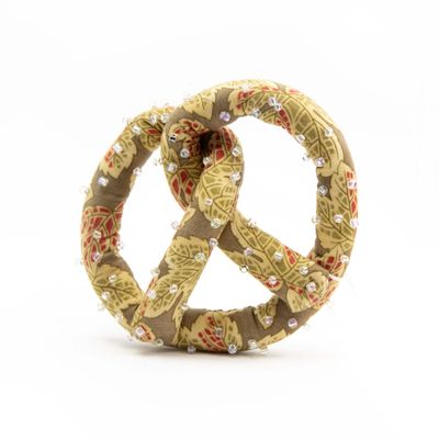 Golden Leaves, soft sculpture pretzel HIRC292