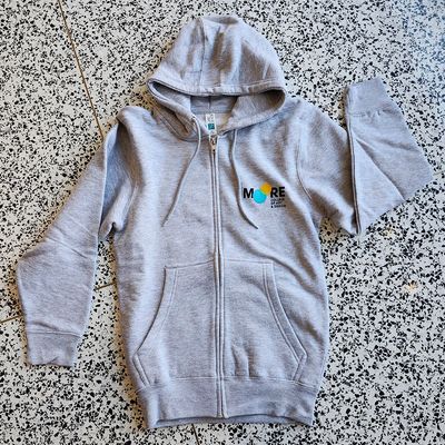 Moore Zip-Up Hood: Heather Grey