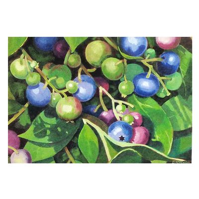 Blueberries, archival print MILE128