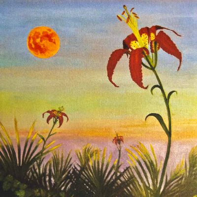 Catesby Lily at Moonrise, card COAE023