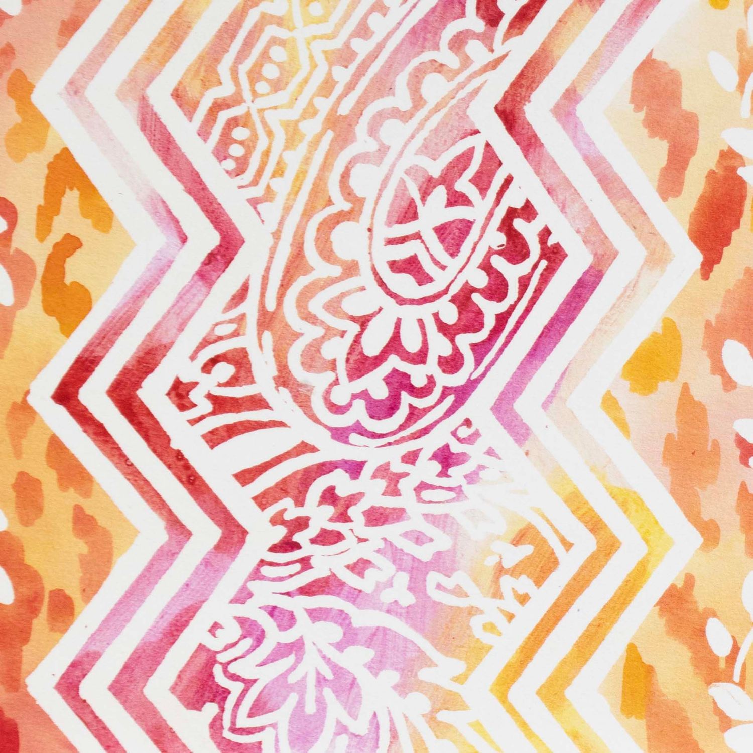 Paisley in Orange Zig Zag, card FOWB139