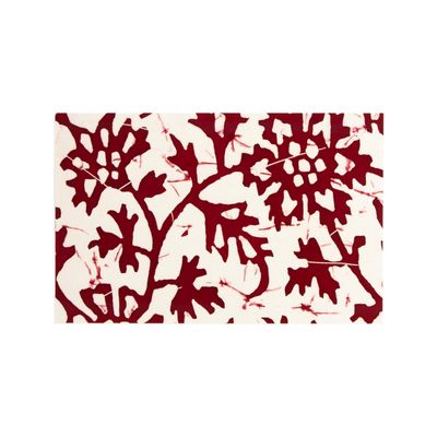 Burgandy on White Floral, card FOWB132