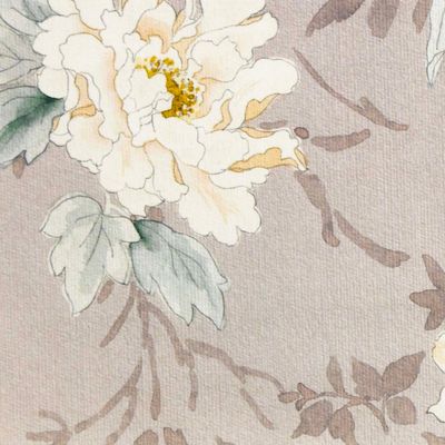 Soft Grey and White Peony, card FOWB144