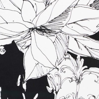 Flower Sketch in Black and White, card FOWB149