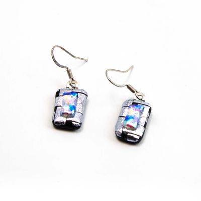 Blue on Silver Bar, earrings VINK911