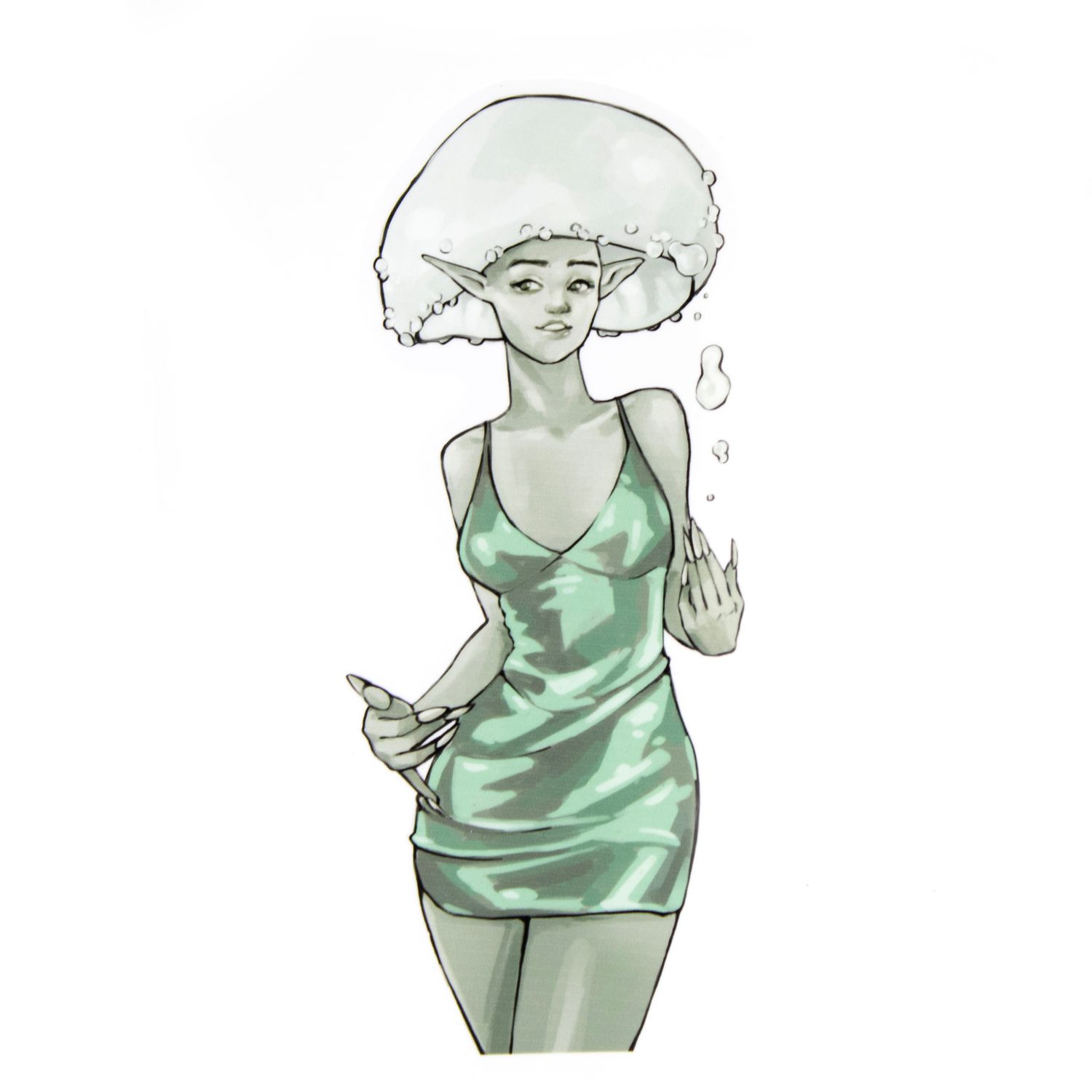 Green Mushroom Girl, sticker BOWE44