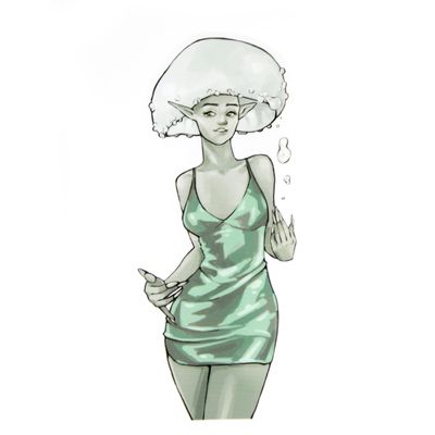 Green Mushroom Girl, sticker BOWE44