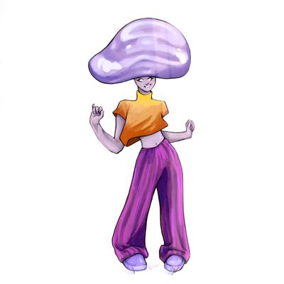 Purple Mushroom Girl, sticker BOWE48