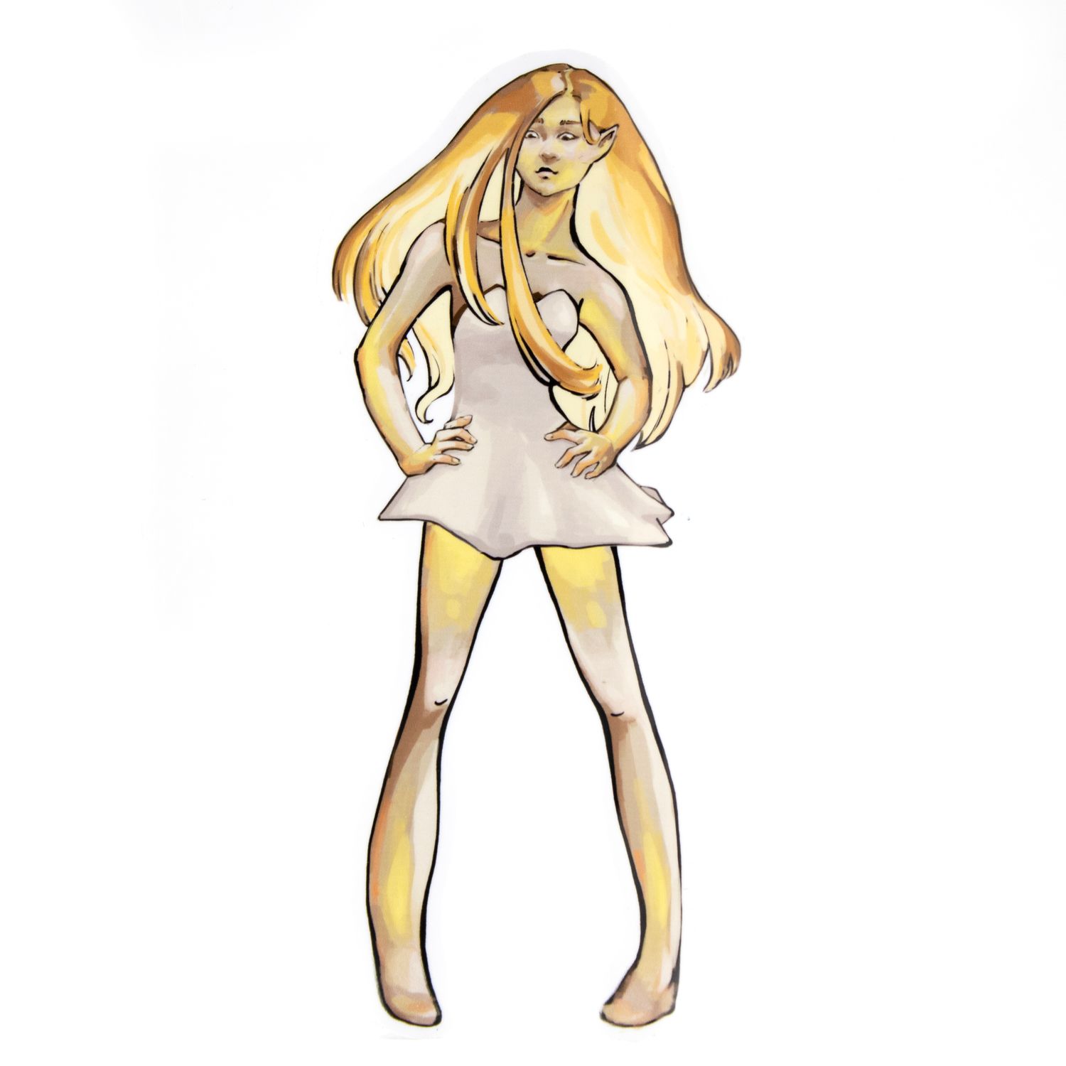 Yellow Mushroom Girl, sticker BOWE49