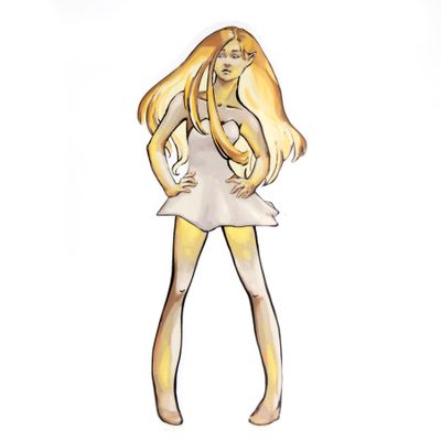 Yellow Mushroom Girl, sticker BOWE49