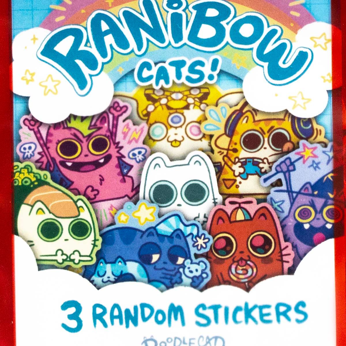 Rainbow Cats! Sticker Pack, 3 stickers EPPC45