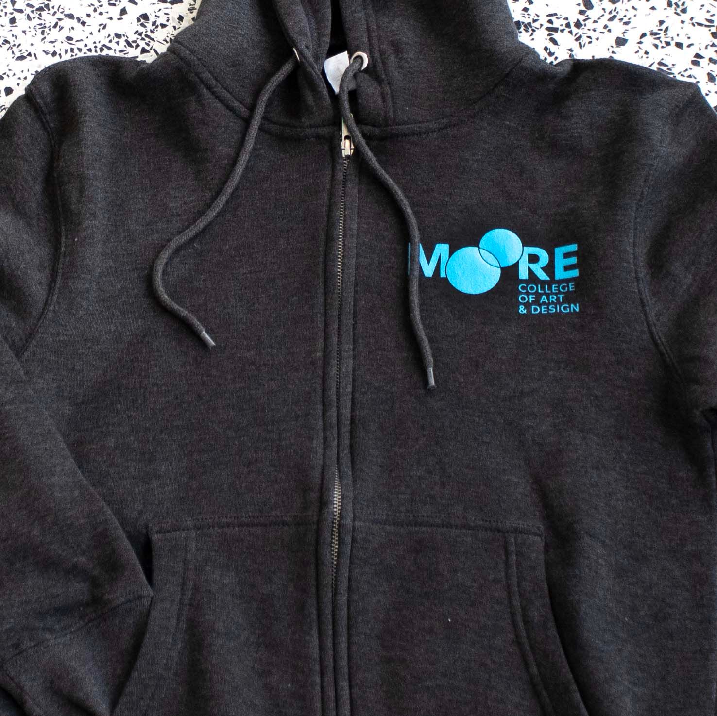Moore Zip-Up Hood: Charcoal