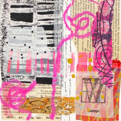 Black Pink Mixed Media, card AROS068