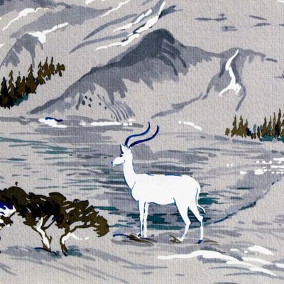 Grey Landscape: Antelope, card FOWB172