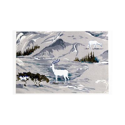 Grey Landscape: Antelope, card FOWB172