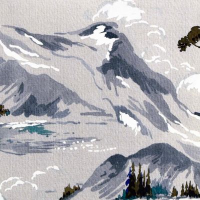 Grey Landscape: Mountains, card FOWB173