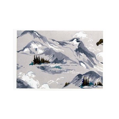 Grey Landscape: Mountains, card FOWB173