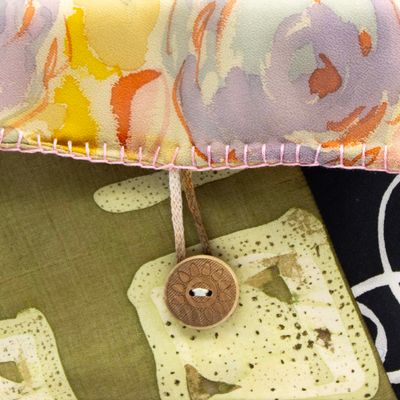 Watercolor Flowers, silk clutch purse HIRC350