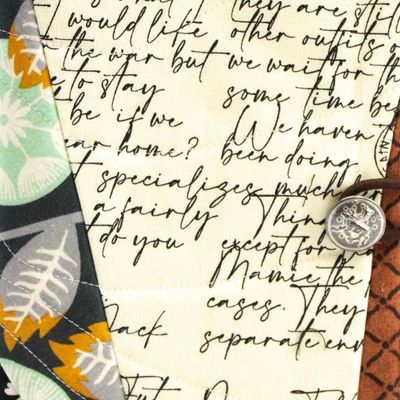 Written Cover with Flowers, quilt covered journal HIRC297