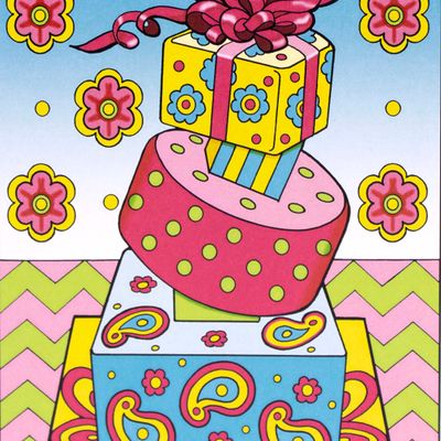 Stacked Gift Boxes Cake, card MILE147