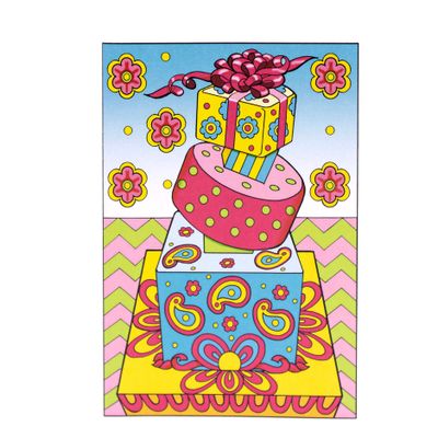 Stacked Gift Boxes Cake, card MILE147