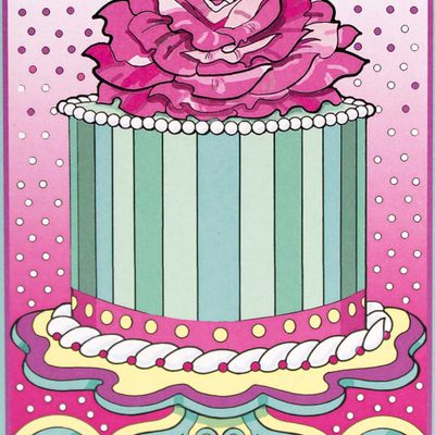 Pink Hat Box Cake, card MILE149