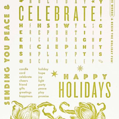 Celebrate Holidays, word search card RAER77