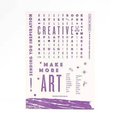 Make More Art, word search card RAER76