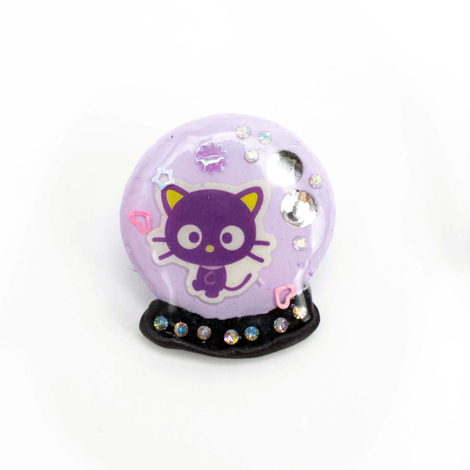 Cat in Purple Snowglobe, pin LAPR647