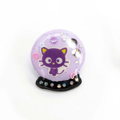Cat in Purple Snowglobe, pin LAPR647