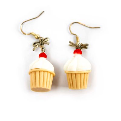 White Frosted Cupcakes, earrings LAPR673