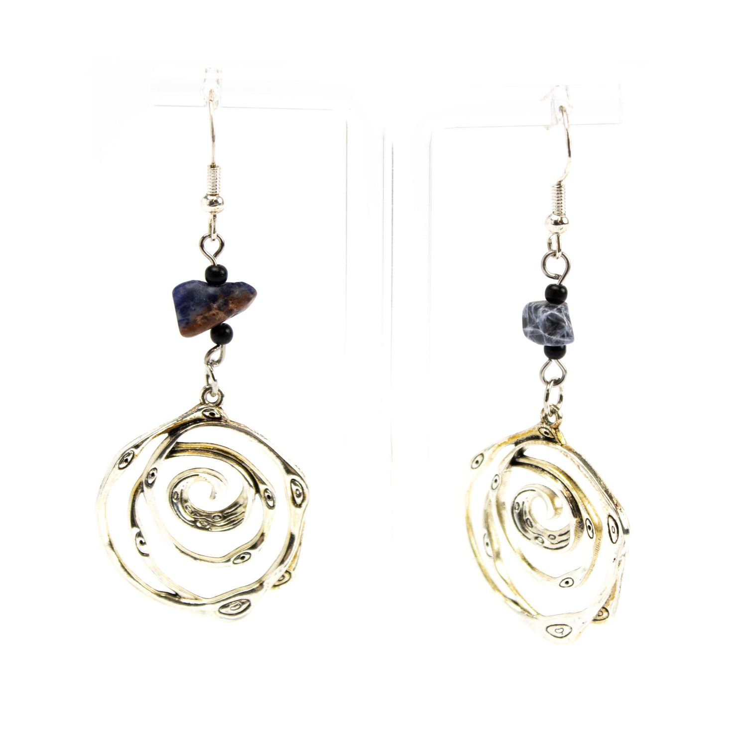 Silver Spiral with Sodalite, earrings LAPR683