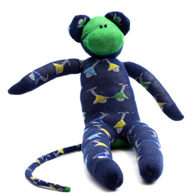 Navy Blue Martini Glasses, sock monkey GOLE159