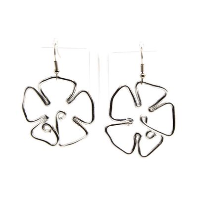 Flower Power, metal earrings WOOD38