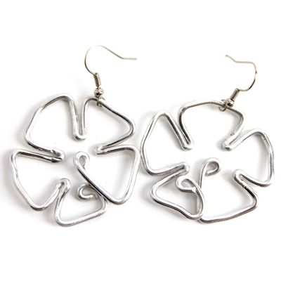 Flower Power, metal earrings WOOD38