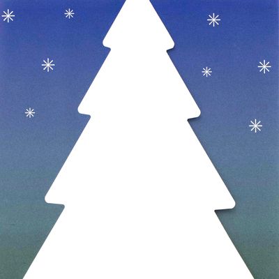 White Christmas Tree Silhouette, card LARD013