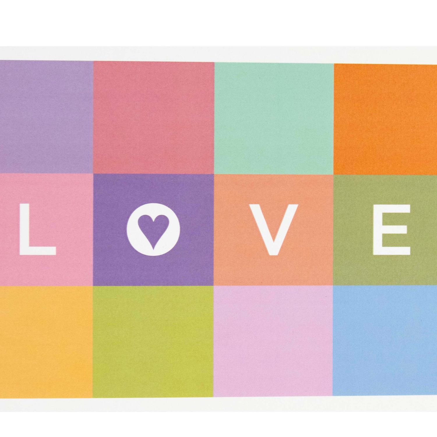Rainbow Love Squares, card LARD010