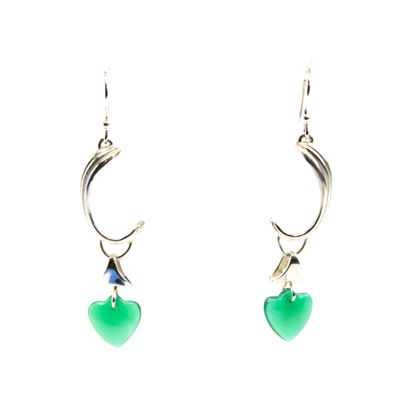 Crescent Heart with Green Onyx, earrings BRYH678