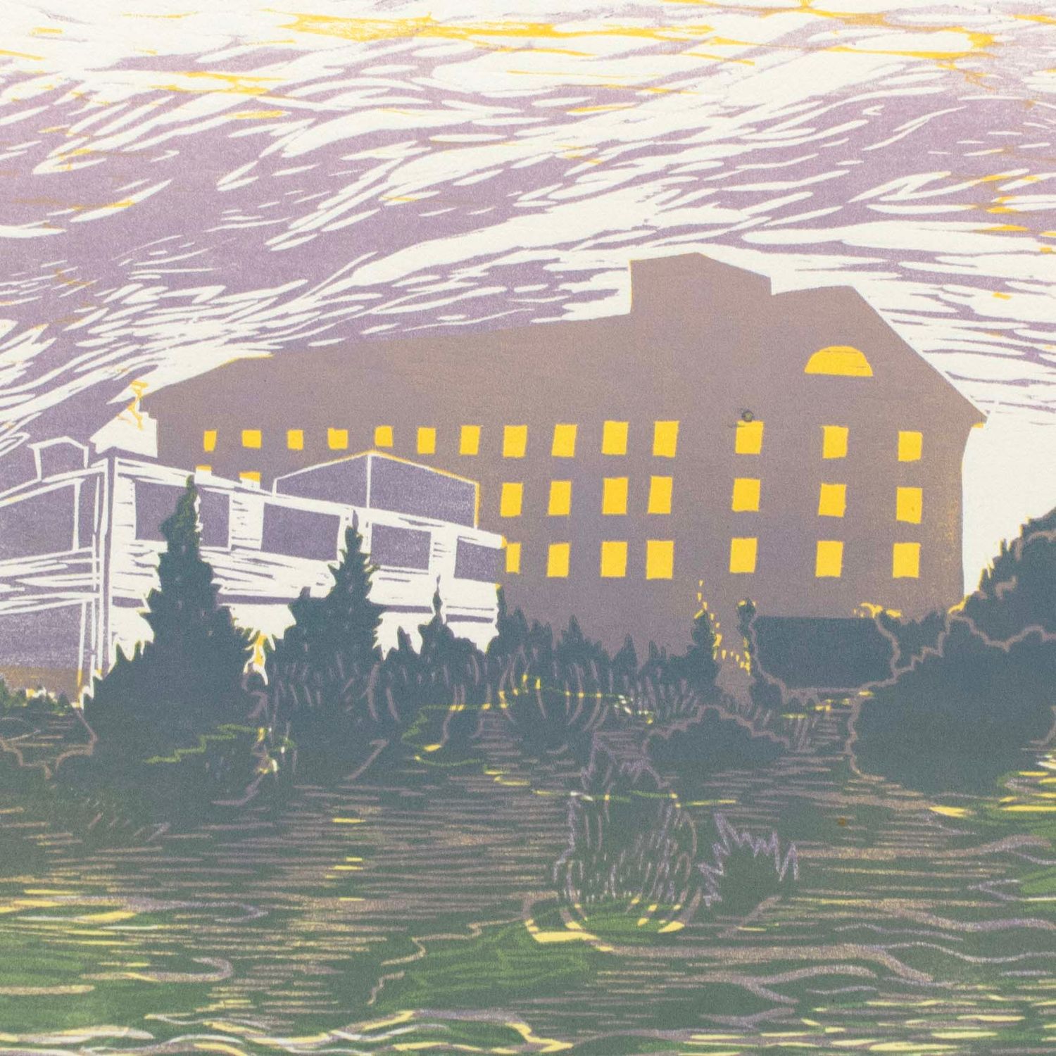 Quickly Now, Before It Disappears, reductive block print IMPL157