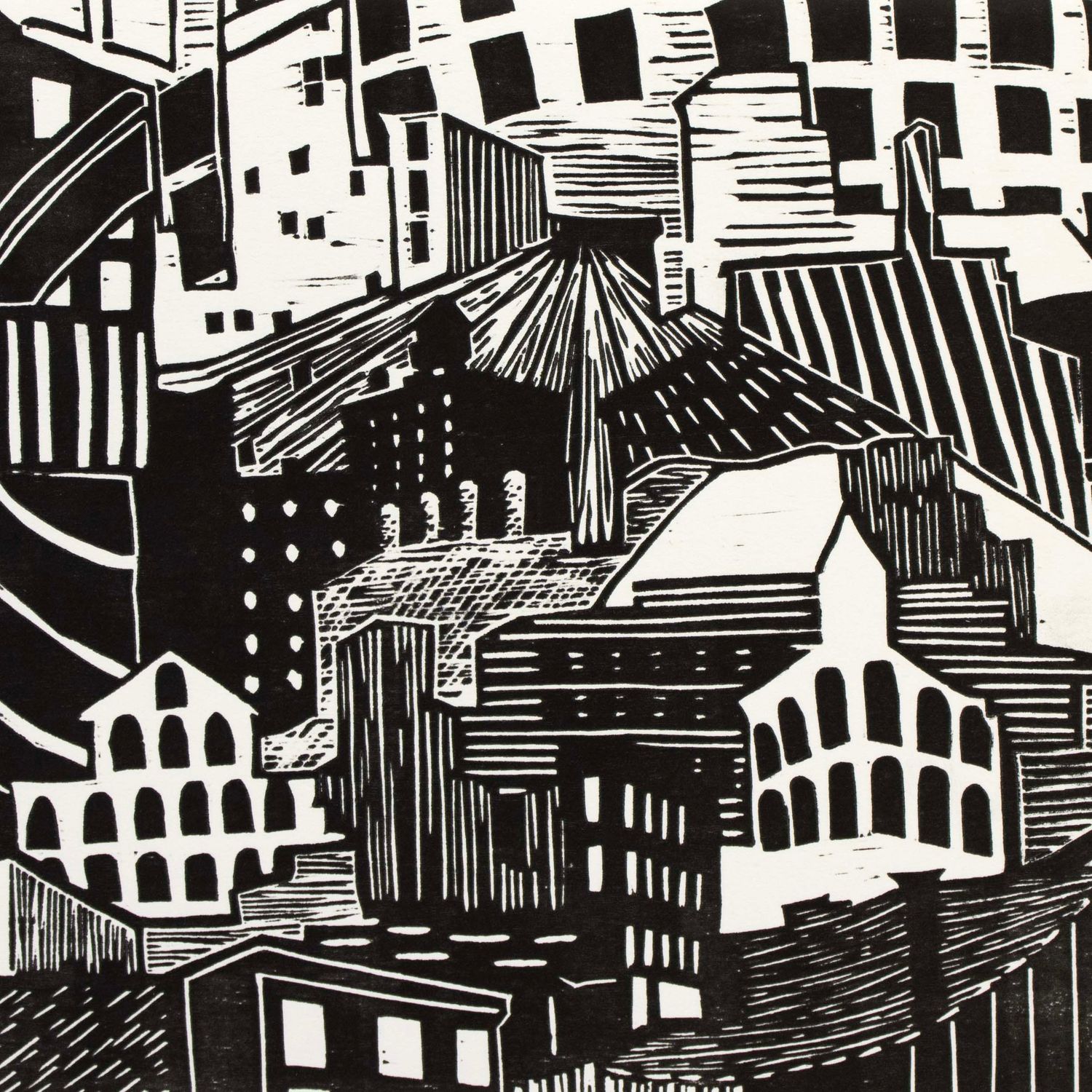 The Way Things Are The Way They Were (black white), block print IMPL155