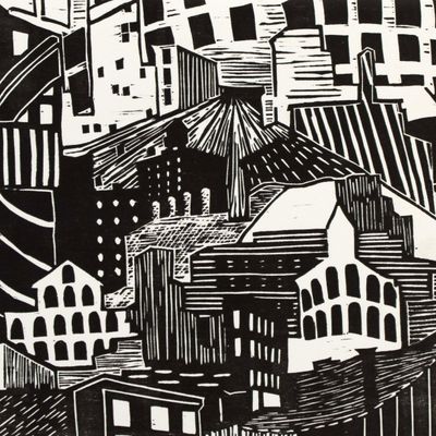 The Way Things Are The Way They Were (black white), block print IMPL155